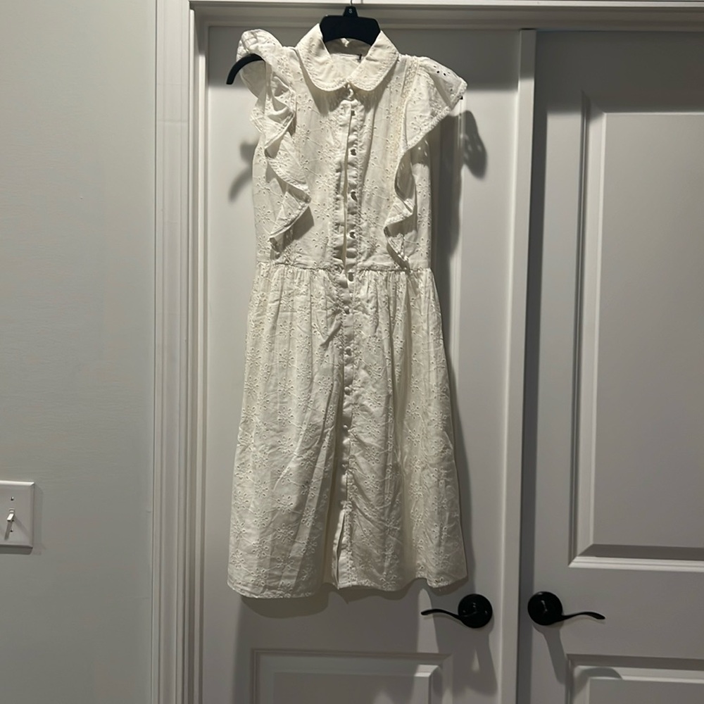 White eyelet dress.